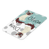 Leuke Ragdoll Siamese Clean Dirty Vaatwasser Magne Magneet (Linkerzijde)