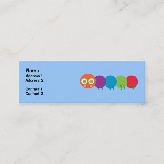 Leuke Rainbow Caterpillar profielkaarten Mini Visitekaartje (Voorkant)