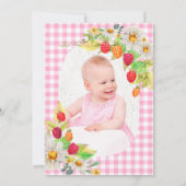 Leuke Raspberry Berry Eerste Verjaardag Foto toevo Kaart (Achterkant)