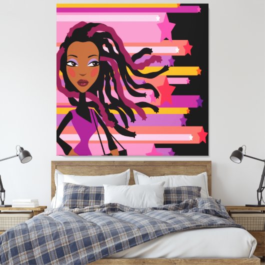 Leuke Rasta Girl Wrapped Canvas (Insitu (Slaapkamer))
