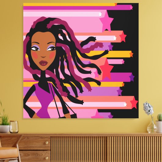 Leuke Rasta Girl Wrapped Canvas (Insitu (Woonkamer))