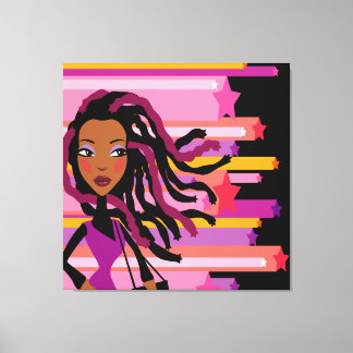 Leuke Rasta Girl Wrapped Canvas Afdruk