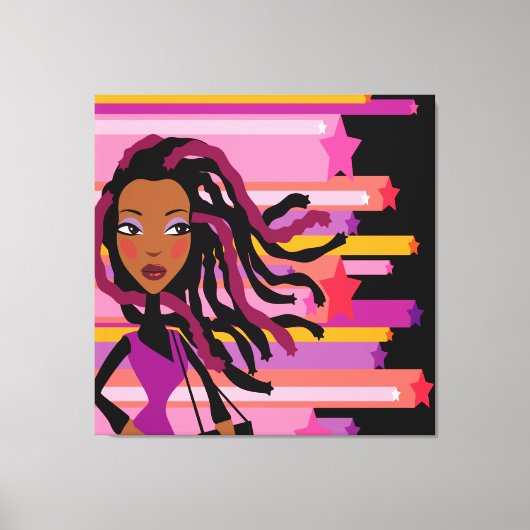 Leuke Rasta Girl Wrapped Canvas Afdruk (Voorkant)