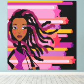 Leuke Rasta Girl Wrapped Canvas Afdruk (Insitu (Houten vloer))