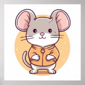 Leuke rat in kawaii cartoon stijl poster (Voorkant)