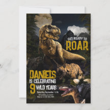 Leuke realistische dinosaurus verjaardags wilde ui