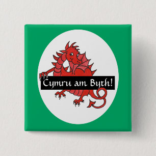 Leuke Red Dragon Square Button te personaliseren