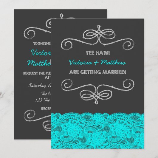 Leuke Redneck  krijtbord bruiloft Kaart (Voorkant / Achterkant)
