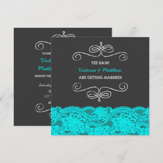 Leuke Redneck  krijtbord bruiloft Kaart (Voorkant / Achterkant)