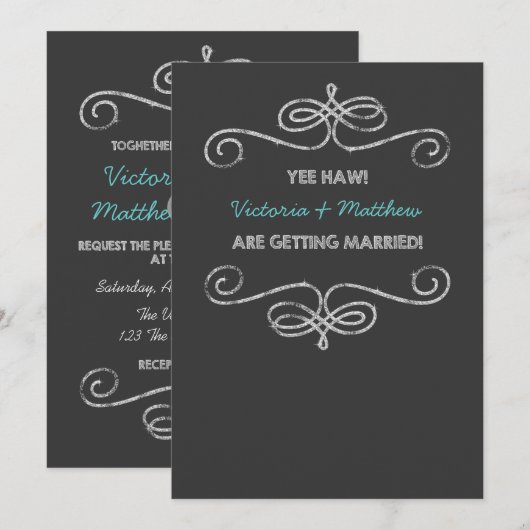 Leuke Redneck  krijtbord bruiloft Kaart (Voorkant / Achterkant)