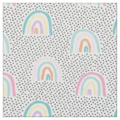 Leuke regenbogen en kleine stippen in pastelkleure stof (Close Up)