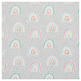 Leuke regenbogen en kleine stippen in pastelkleure stof