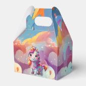 Leuke regenbogen kleurrijke eenhoorn verjaardag bedankdoosjes (Achterkant)