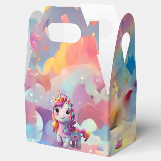Leuke regenbogen kleurrijke eenhoorn verjaardag bedankdoosjes (Geopend)