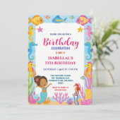 Leuke regenboog Afro zeemeermin zee paardenvis Ver Save The Date (Staand voorkant)