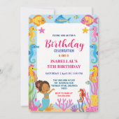 Leuke regenboog Afro zeemeermin zee paardenvis Ver Save The Date (Voorkant)