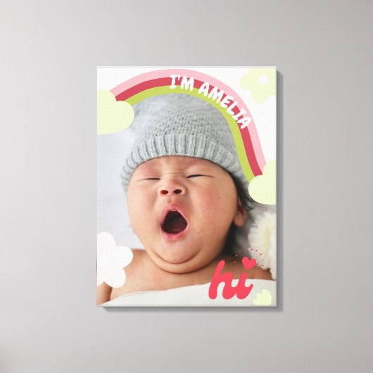 Leuke Regenboog Baby Foto Kwekerij Decor Canvas Afdruk (Voorkant)