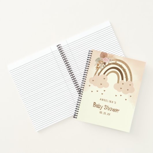 Leuke Regenboog Baby shower Gift List Notitieboek (Binnen)