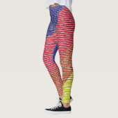 Leuke regenboog bakstenen patroon kleurrijk leggings (Links)