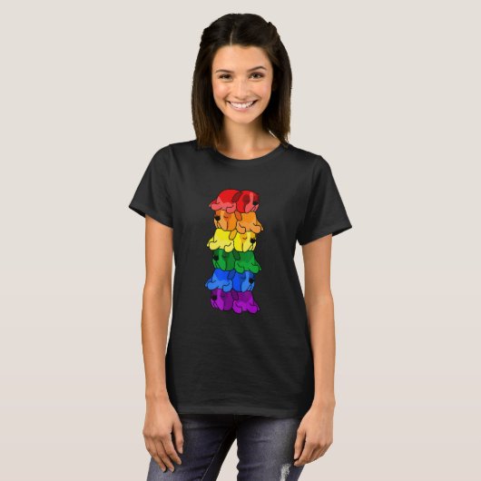 Leuke Regenboog Bernard Gay Pride LGBT Puppy T-shirt (Voorkant volledig)