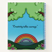 Leuke Regenboog en Vlinder Gepersonaliseerde Meisj Notitieboek (Achterkant)