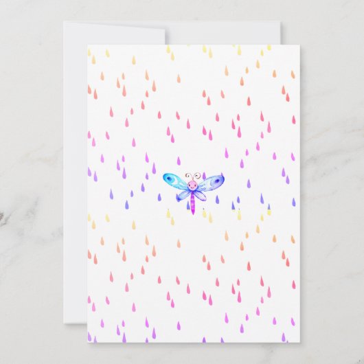 Leuke Regenboog Fantasy Baby Sprinkle Shower Kaart (Achterkant)