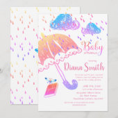 Leuke Regenboog Fantasy Baby Sprinkle Shower Kaart (Voorkant / Achterkant)