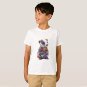Leuke Regenboog Gestreepte Das Kinderen T-shirt (Voorkant volledig)