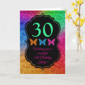 Leuke Regenboog Gradiënt Glitter Twinkel Verjaarda Kaart (Gele Bloem)
