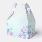 Leuke regenboog haai verjaardag ballon party Famil Bedankdoosjes (Achterkant)