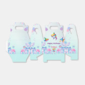 Leuke regenboog haai verjaardag ballon party Famil Bedankdoosjes (Uitgevouwen)