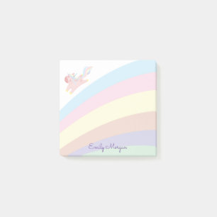 Leuke regenboog Happy Unicorn monogram Post-it® Notes