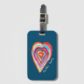 Leuke regenboog hart liefde boho bagagelabel (Voorkant (verticaal))