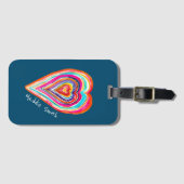 Leuke regenboog hart liefde boho bagagelabel (Voorkant (horizontaal))