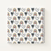 Leuke regenboog harten Boho Patroon Naam Baby Boek (Achterkant)