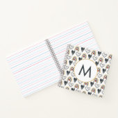 Leuke regenboog harten Boho Pattern Monogram Initi Notitieboek (Binnen)