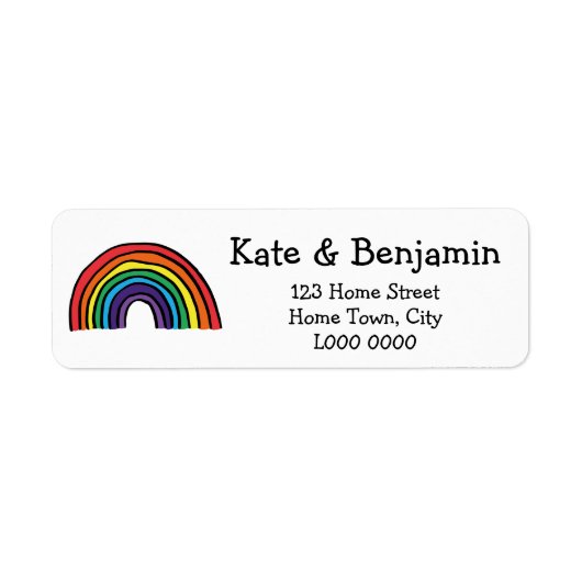 Leuke Regenboog Illustratie Adreslabel Etiket (Voorkant)