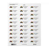 Leuke Regenboog Illustratie Adreslabel Etiket (Full Sheet)