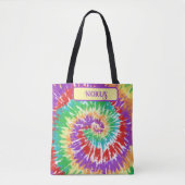 Leuke Regenboog Kleuren Retro Tie Dye Canvas tas (Voorkant)