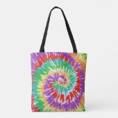 Leuke Regenboog Kleuren Retro Tie Dye Canvas tas (Achterkant)