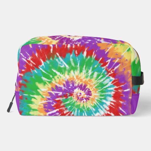 Leuke regenboog kleuren Retro Tie Dye Toilettas Toilettasje (Achterkant)