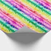 Leuke regenboog kunst verf spat verf verjaardagsfe cadeaupapier (Hoek)