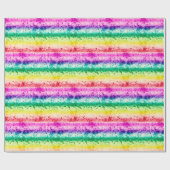 Leuke regenboog kunst verf spat verf verjaardagsfe cadeaupapier (Vlak)