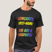 Leuke regenboog look "GEFELICITEERD" "JE BENT EEN  T-shirt (Voorkant)