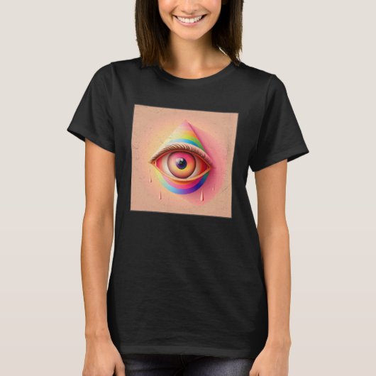 Leuke regenboog oogillustratie Kleurrijke tranen u T-shirt (Voorkant)