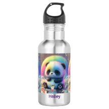 Leuke regenboog panda naam gepersonaliseerd