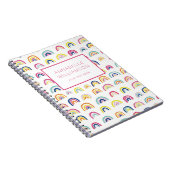 Leuke regenboog patroon aangepaste naam notitieboek (Rechterzijde)