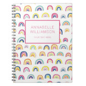 Leuke regenboog patroon aangepaste naam notitieboek (Voorkant)