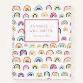 Leuke regenboog patroon aangepaste naam notitieboek (Voorkant)