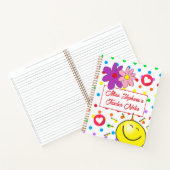 Leuke regenboog polka dot zon en harten leraar notitieboek (Binnen)
